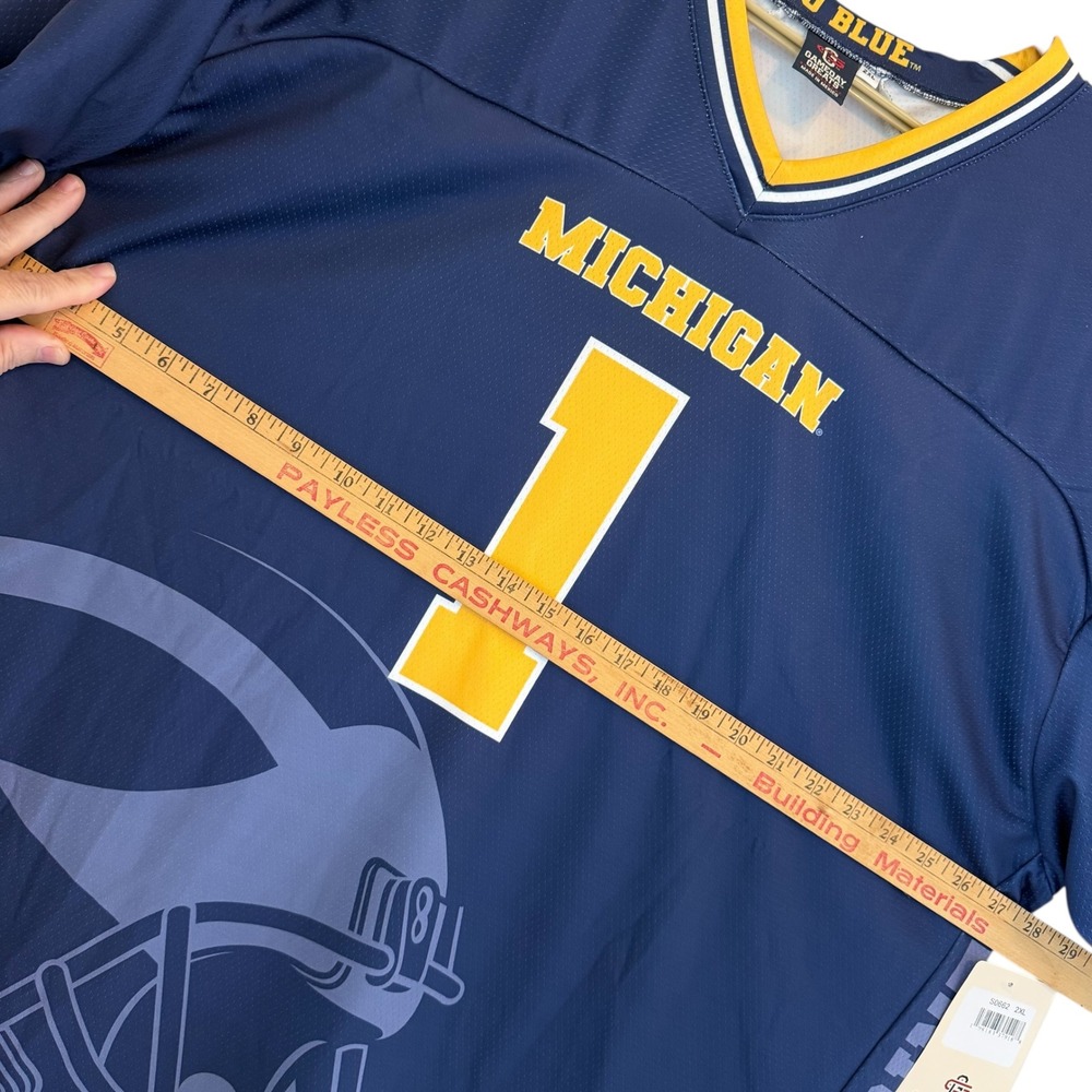 Michigan Wolverines 1 Icon Gameday Greats Football Jersey Navy Blue Men 2XL NEW - Picture 14 of 14